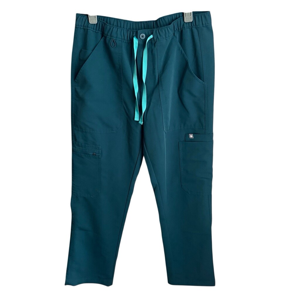 FIGS Women's Small Cairo Cargo Scrubs Blue Straight Leg Technical Collection